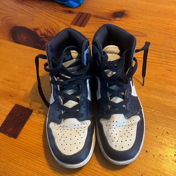 Air Jordan 1 High Top Sneakers in Black, White & Light Blue - Picture 2 of 4